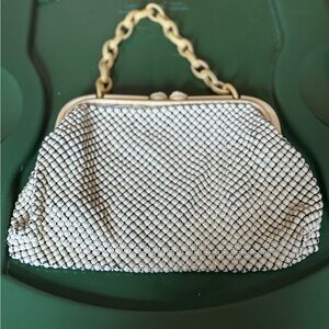 Whiting & Davis Cream Mesh Clutch Bakelite